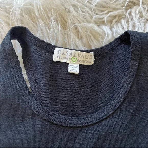 4/$19 NWT P.J. Salvage Reloved Collection recycled plastic black tank top size S - Picture 6 of 8